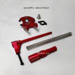 aceoffix derailleur red with chain pusher for folding bike brompton