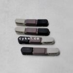 ridea brake pad tri color black brownish grey beige alloy rim aluminum