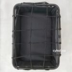 bike rear rack basket removable fabric liner cargo net steel pipe frame bicycle basket black